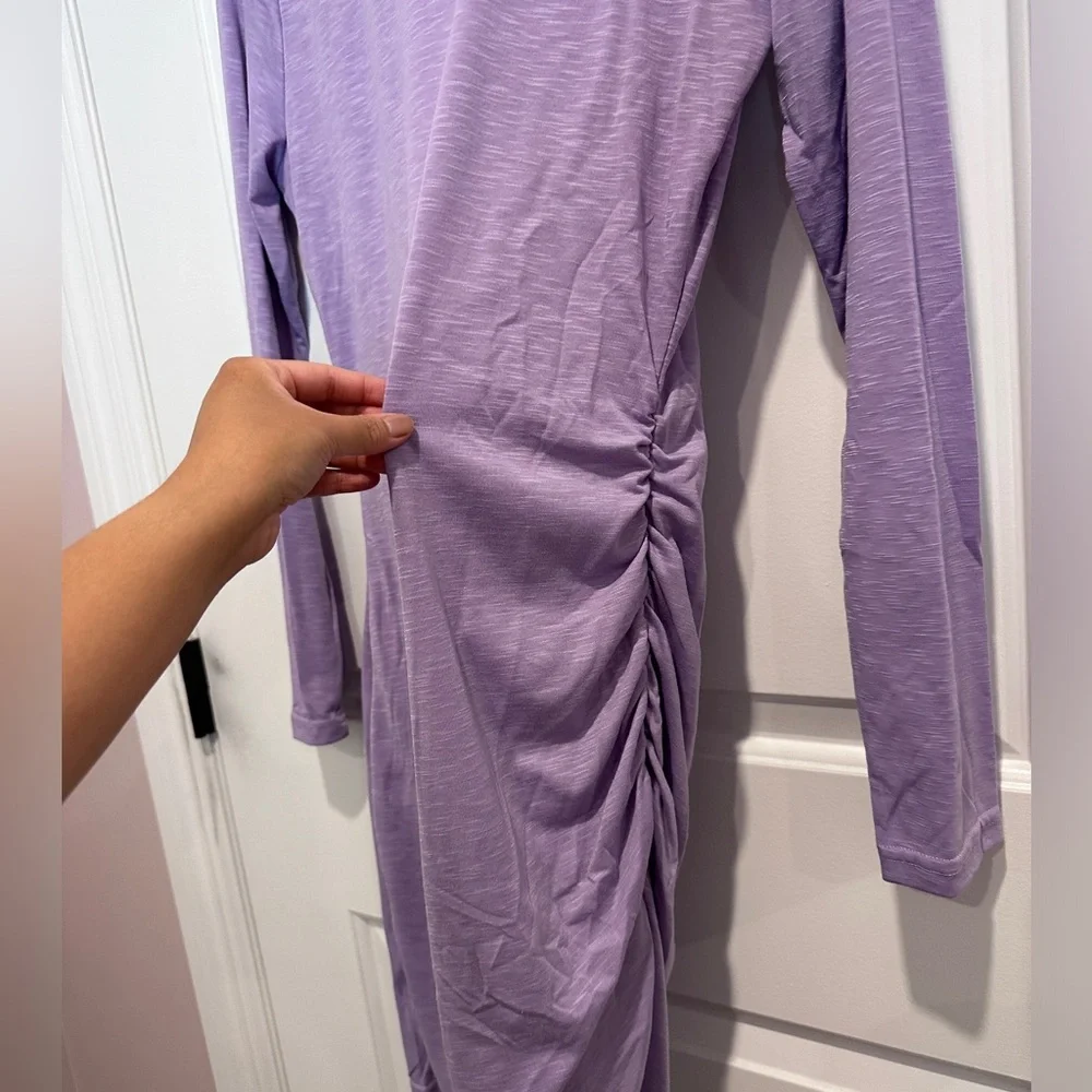 Purple Ruched Dress - Picture 6 of 9